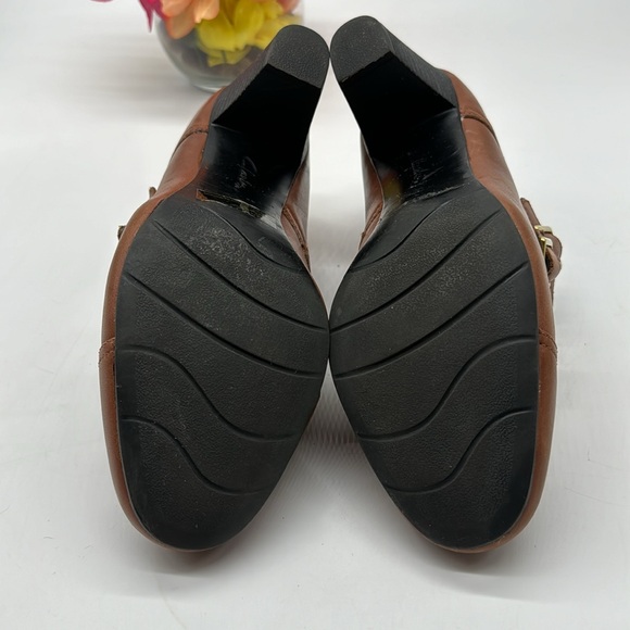 Clarks Bendables Carmel Color Leather Heels Size 10 MCH6873E - Picture 6 of 7